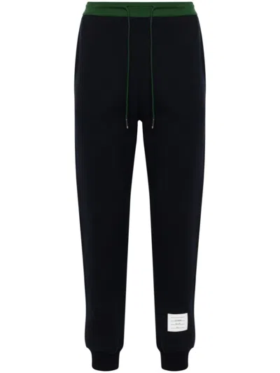 THOM BROWNE NAVY BLUE SPORTS TROUSERS