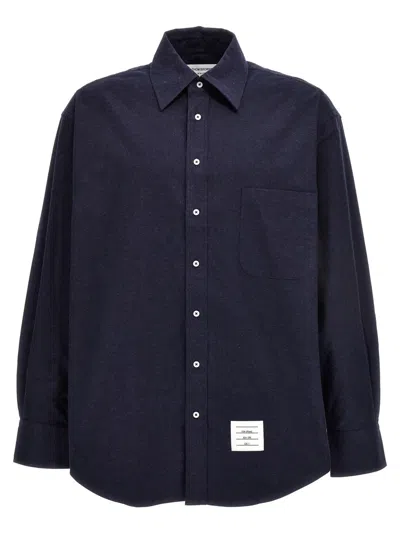 Thom Browne Logo-patch Detail Shirt In Blue
