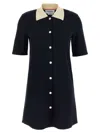 Thom Browne Collared Dress With Short Sleeves In Blue