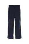THOM BROWNE NAVY BLUE POLYESTER BLEND PANT