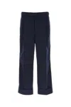 Thom Browne Signature Stripe Wide-leg Pants In Navy