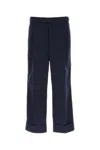 Thom Browne Signature Stripe Wide-leg Pants In Navy
