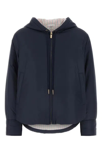 THOM BROWNE NAVY BLUE POLYESTER DOWN JACKET