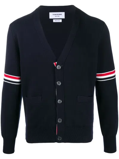 Thom Browne Milano Stitch V-neck Cardigan W Rwb Str Mkc310ay3007 415 In Multi