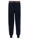Thom Browne Rwb Stripe Detailed Drawstring Pants In Blue