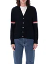 Thom Browne Navy Blue Rwb Stripe Cardigan In Navy Blue
