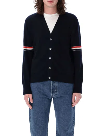 Thom Browne Navy Blue Rwb Stripe Cardigan