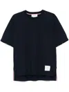 Thom Browne Blue T-shirt With Logo Patch In Stretch Wool Man In Blue