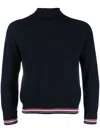 Thom Browne Men's Wool Turtle-neck Jumper Sweater In Navy Blue