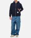 Thom Browne Bomber Jacket With Embossed Stripes And Zip Fastening In Blue