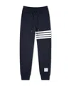 Thom Browne Tapered Striped Loopback Cotton-jersey Sweatpants In Black