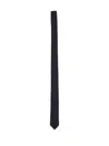 Thom Browne Slim Striped Tie In High Twist Wool In Black