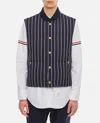 Thom Browne Wool Stripe Vest In Dark Blue