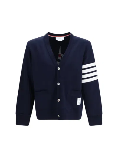 Thom Browne Navy Blue Stripes Cardigan