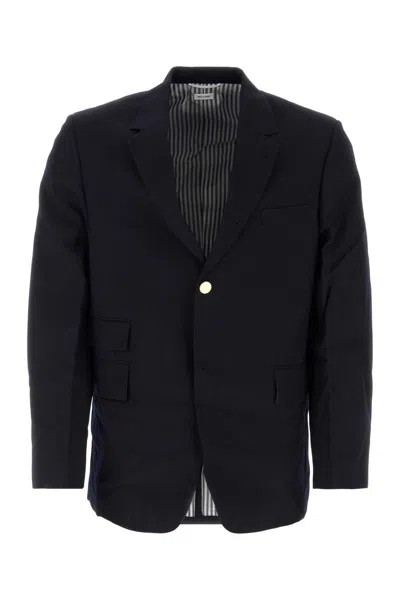 Thom Browne Man Navy Blue Wool Blazer