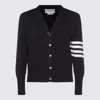 Thom Browne Navy Blue Merino Wool 4- Bar Cardigan In Blue