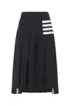 Thom Browne Drop Back Pleated Wool Skirt