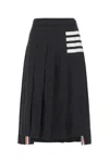 THOM BROWNE NAVY BLUE WOOL SKIRT