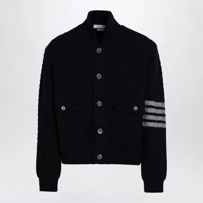 Thom Browne Navy Cable-knit Cardigan