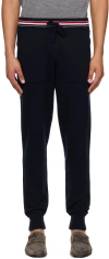 THOM BROWNE NAVY CASHMERE SWEATPANTS