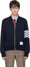Thom Browne Zip-up Sweatshirt In Blue