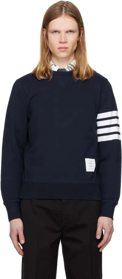 THOM BROWNE NAVY CLASSIC LOOPBACK 4-BAR SWEATSHIRT