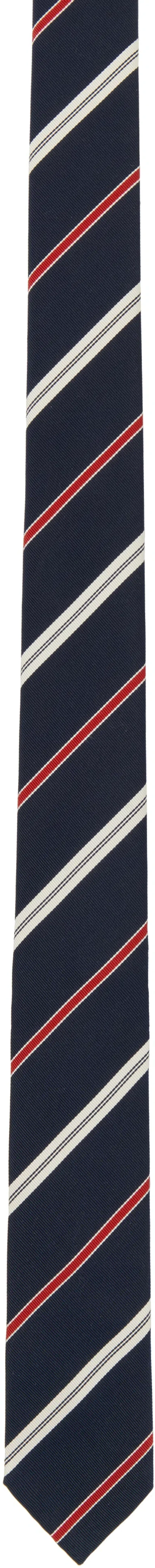 Thom Browne Navy Classic Silk Cotton Tie