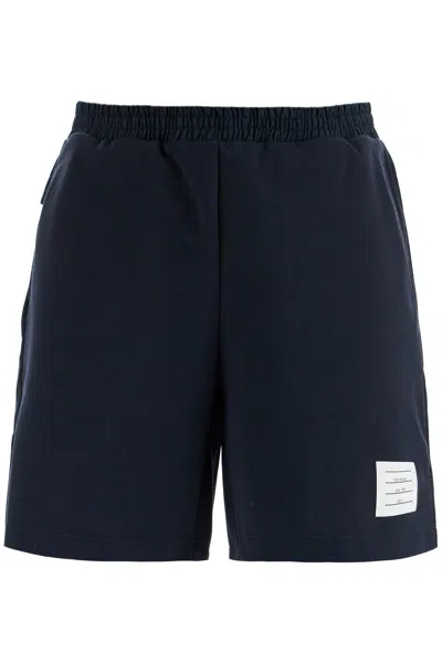 Thom Browne Navy Combo Mid Thigh Ripstop And Wool Shorts Men In Blue