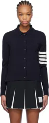 Thom Browne Navy Cotton 4-bar Cardigan In 415 Navy