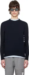 Thom Browne Navy Cotton 4-bar Sweater In 415 Navy