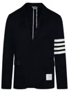 Thom Browne Navy Cotton Blazer In Blue
