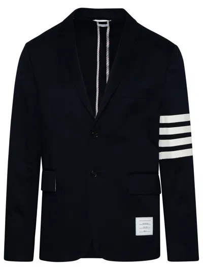 Thom Browne Navy Cotton Blazer In Blue