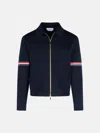 Thom Browne Navy Cotton Bomber Jacket In Navy