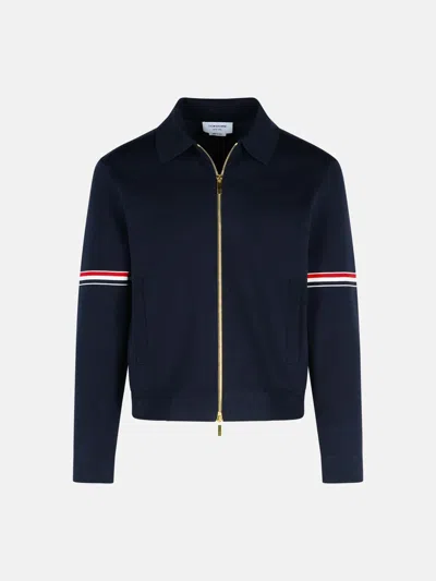Thom Browne Navy Cotton Bomber Jacket