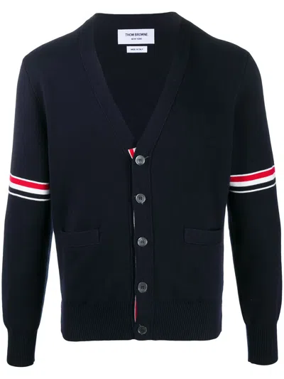 Thom Browne Navy Cotton Cardigan For Men From 's Ss24 Collection In Blue