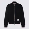 Thom Browne Chunky Loopback Jacket With Rwb Tipping Stripe In Black