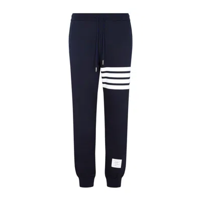 Thom Browne Navy Cotton Classic 4-bar Sweatpants In Black