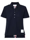 Thom Browne Cotton Pique Polo Shirt Dress In Navy