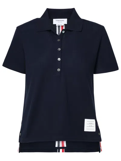 Thom Browne Cotton Pique Polo Shirt Dress In Black