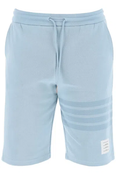 Thom Browne Navy Cotton Sweatshorts For Men In Blue