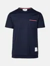Thom Browne Navy Milano Cotton Oversized Pocket T-shirt In Navy