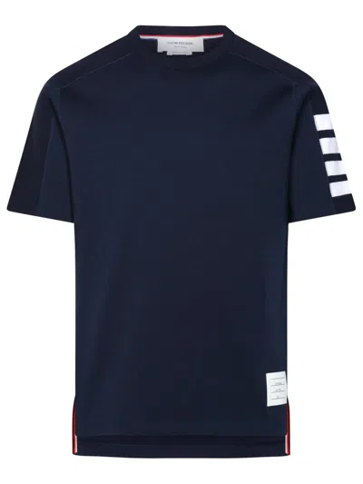 Thom Browne Striped Cotton-jersey T-shirt In Blue