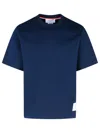 Thom Browne Oversized Cotton T-shirt With Tricolor Stripe Detail