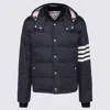 Thom Browne Navy Down Jacket In Blue