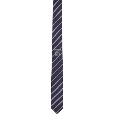 THOM BROWNE NAVY JACQUARD 'BROWNE 65' TIE