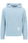 Thom Browne 4 Bar Double Face Knit Hoodie Light Blue In Blue