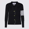Thom Browne Navy Merino Wool 4-bar Milano Stitch Cardigan In Blue