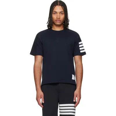 Thom Browne Navy Milano Cotton 4-bar T-shirt In Multi