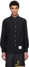 Thom Browne Navy Oxford Armband Shirt In 415 Navy
