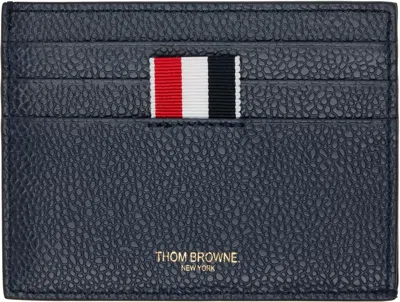 Thom Browne Navy Pebble Grain Note Compartment Card Holder